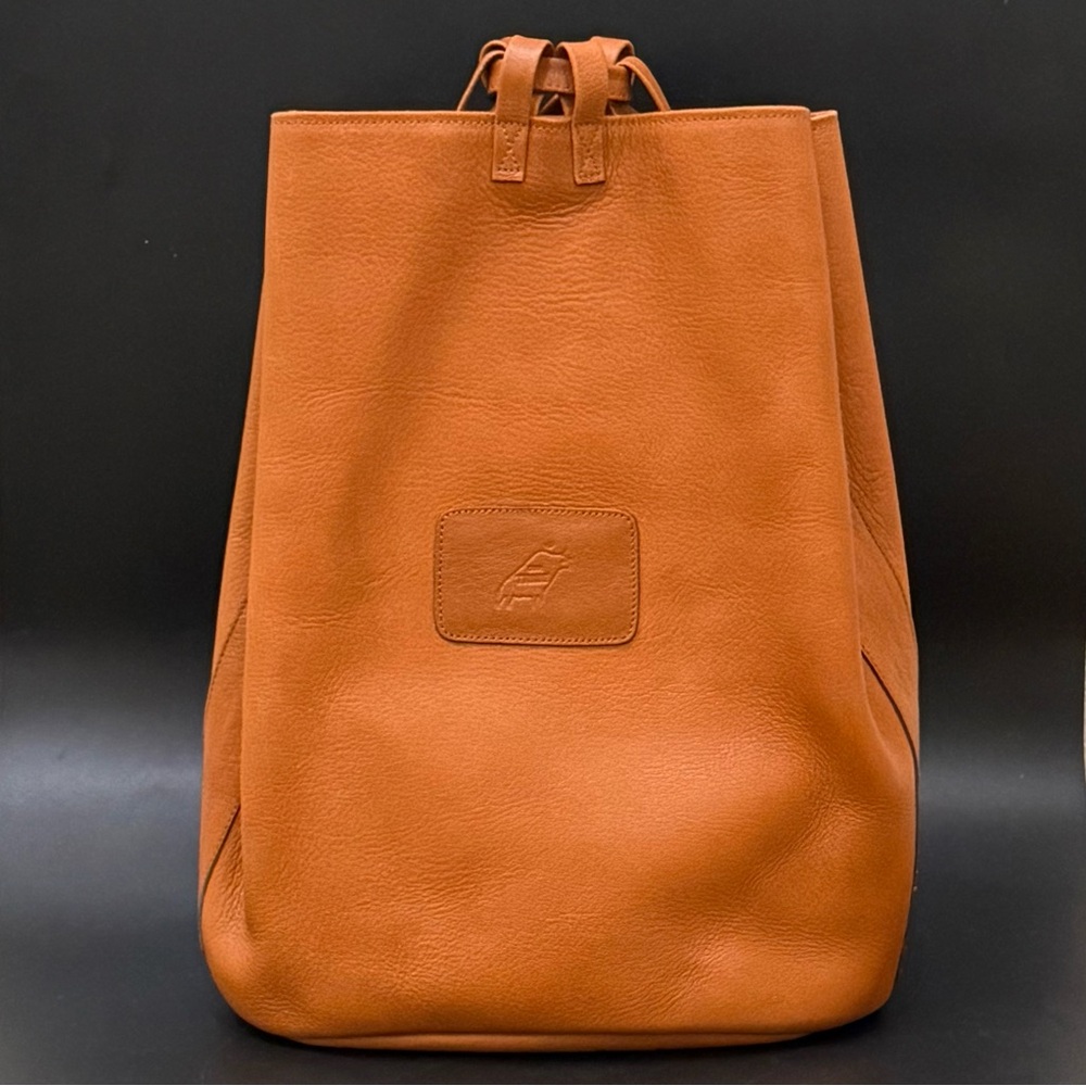 Our Tribe Handcrafted Camel Brown Genuine Leather Large Bucket Backpack